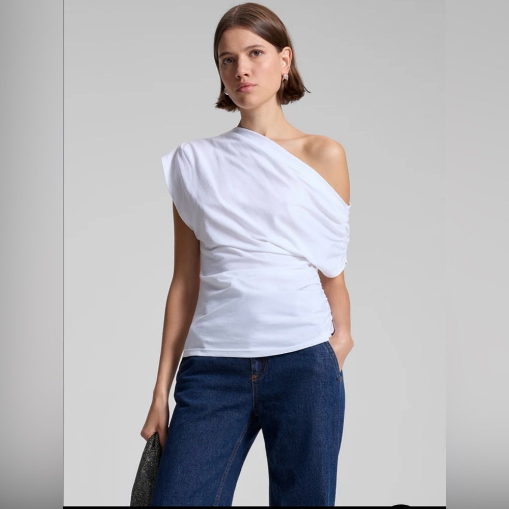 A.L.C. Alice Cotton One Shoulder Tee $185